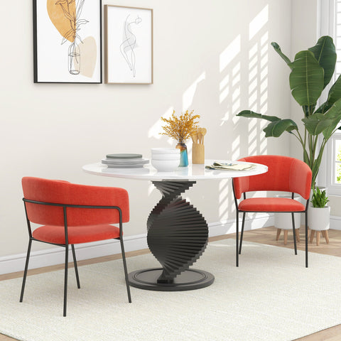 Rootz Set of 2 Dining Chairs - Velvet Seats - Padded Chairs - Steel Legs - 57cm x 53cm x 73cm - Max Comfort