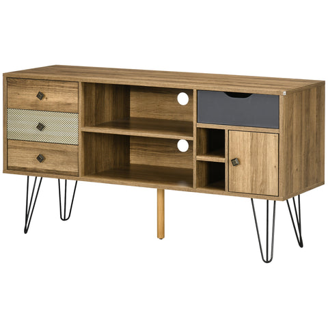 Rootz TV Stand - Entertainment Unit - Media Console - Modern Design - 2 Cable Ducts - Hairpin Legs - 120cm x 39cm x 64cm