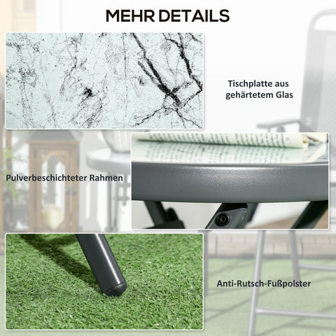 Rootz Foldable Side Table - Outdoor Folding Table - Compact Patio Table - Weatherproof & Easy to Clean - 45 x 45 x 50 cm