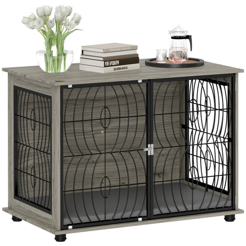 Rootz Dog Box - Dog Crate - Lockable Stay Box - Washable Pillow - 100cm x 60cm x 73.5cm - Secure & Stylish Solution for Large Dogs