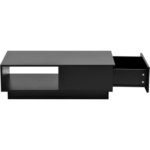 Rootz Modern Coffee Table - Sofa Table - LED Table - Ample Storage - 95L x 55W x 32H cm