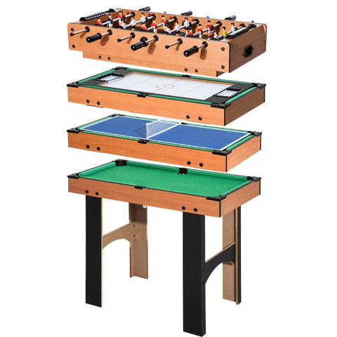 Rootz 4-in-1 Multi Game Table - Table Football - Table Tennis - Air Hockey - Billiards - Sturdy MDF Construction - 92cm x 78cm x 80cm