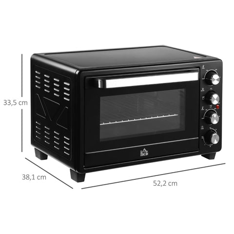 Rootz Mini Oven - Compact Oven - Countertop Oven - Adjustable Temperature - 52.2cm x 38.1cm x 33.5cm
