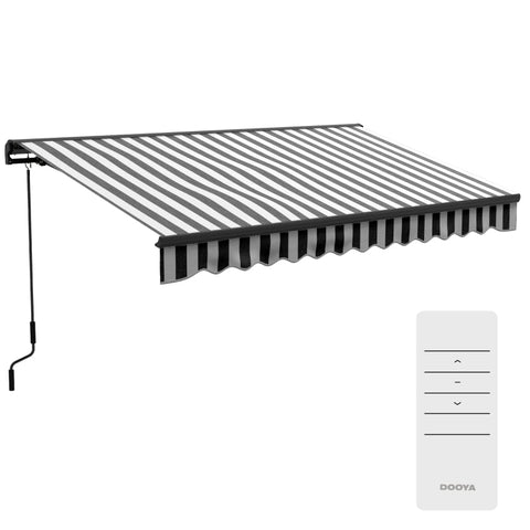 Rootz Sun Awning - Retractable Canopy - Outdoor Shade - Weather Resistant - Easy Installation - UV Protection - 350L x 250W cm - Aluminum & Polyester