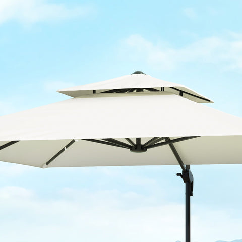 Rootz Off Square Parasol - Sunshade - Patio Umbrella - UV50+ Protection - 2.7m x 2.7m x 2.65m
