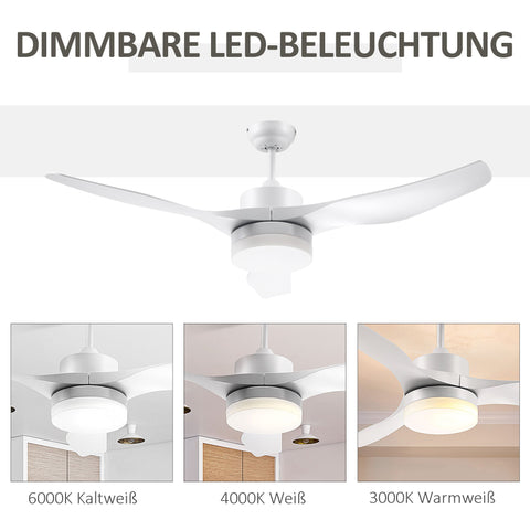 Rootz LED Ceiling Fan with Light - Ceiling Lamp with Fan - Remote Controlled - 2-in-1 Design - 132cm x 40cm