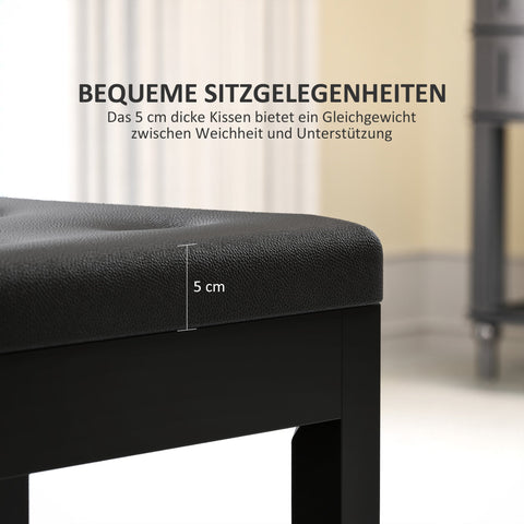 Rootz Piano Bench - Musician Seat - Black Instrument Stool - Storage Space - 55cm x 34cm x 50cm