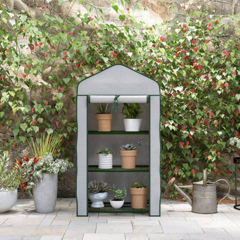 Rootz Garden Greenhouse 3 Floors - Mini Greenhouse - Balcony Greenhouse - Protects Plants - 59L x 39B x 127H cm