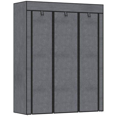 Rootz Fabric Wardrobe Cabinet - Storage Solution - Organizer - Dust Protection - 125cm x 43cm x 162.5cm