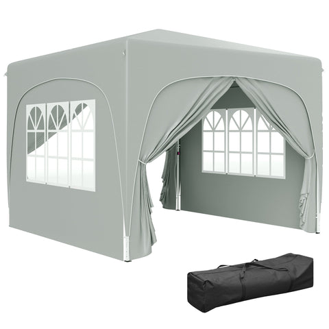 Rootz 3x3m Gazebo - Pop-Up Garden Tent - Portable Shelter - UPF50+ Protection - 300x300x273cm
