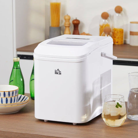 Rootz Ice Cube Machine - Ice Maker - Ice Ball Maker - 12kg Daily Production - Self-Cleaning - Quiet Operation - 32cm x 22.5cm x 29.5cm - Cream White