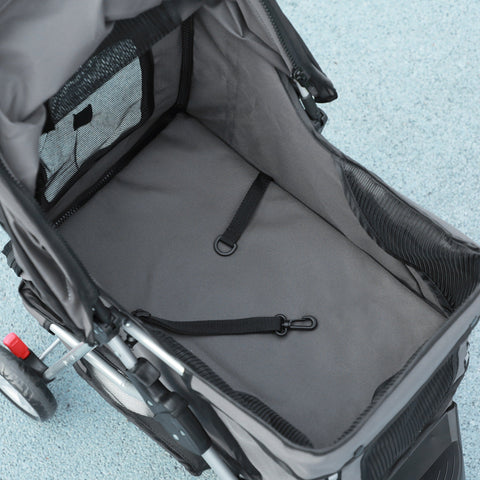 Rootz Dog Car - Pet Buggy - Foldable Stroller - Supports Pets Up to 10kg - Grey - 75cm x 45cm x 97cm