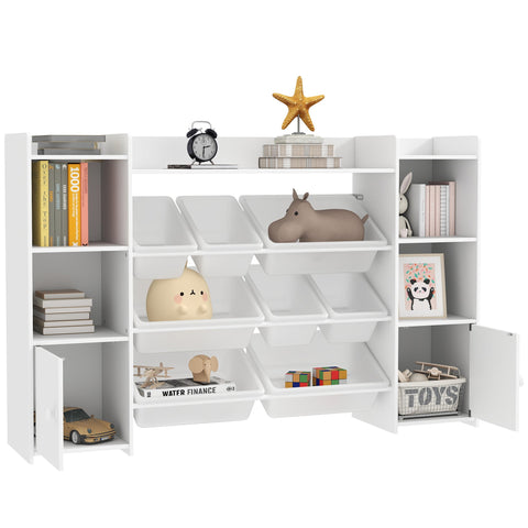 Rootz Children's Storage Shelf - Toy Book Shelf - 8 Removable Boxes - Promotes Independence - 140cm x 30cm x 90cm