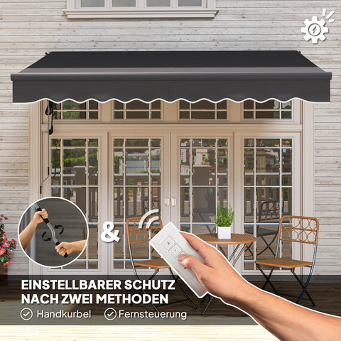 Rootz Klemmmarkise Awning - Retractable Canopy - Sun Shade - UV Protection - 296cm x 250cm - Durable Aluminum & Polyester Fabric