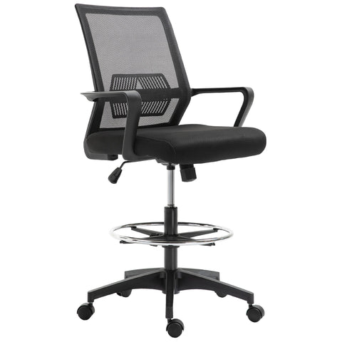 Rootz High-Back Office Chair - Ergonomic Swivel Chair - Height Adjustable Chair - Breathable Mesh - 64L x 59W x 104-124H cm