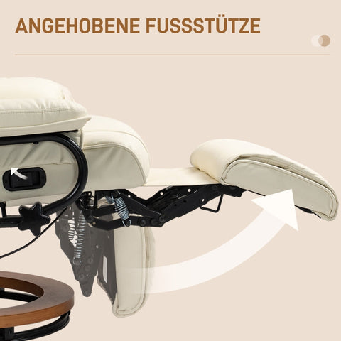 Rootz Relax Chair - TV Armchair - Faux Leather Recliner - Compact Reclining Chair - 78cm x 88cm x 103cm