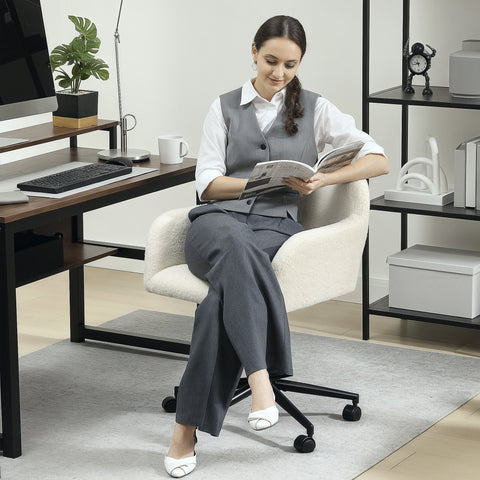 Rootz Rotatable Office Chair - Desk Chair - Swivel Seat - Height Adjustable - 63.3cm x 60.7cm x 74-84cm White