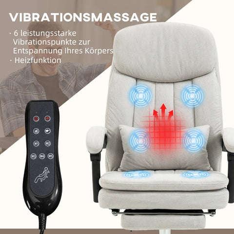 Rootz Massage Office Chair - Ergonomic Office Chair - Heated Office Chair - Intensive Study Chair - 66cm x 67cm x 110-118cm