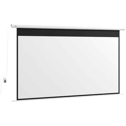 Rootz Motorized Projector Screen 16:9 - Cinema Screen - Electric Projection Screen - Wall or Ceiling Mount - Remote Control - 293.5cm x 8cm x 176cm