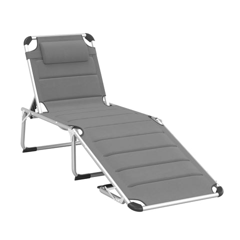 Rootz Sun Lounger - Foldable Deck Chair - Adjustable Recliner - Ultimate Comfort - 196cm x 66cm x 33cm