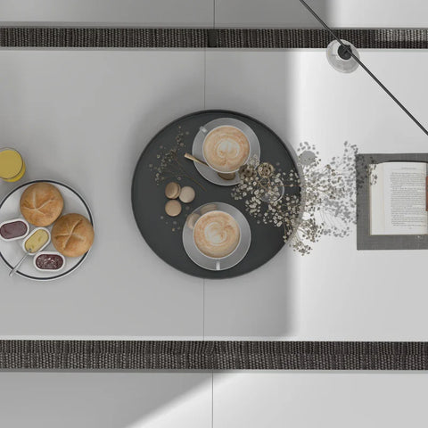 Rootz Garden Table - Garden Folding Table - Outdoor Table - Powder-coated Steel Frame - White + Gray - 180 cm x 75 cm x 73 cm