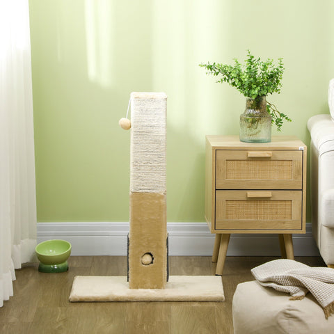 Rootz Cat Scratching Post - Cat Tree - Kitty Tower - Includes Toy - Jute Rope - 59.5cm x 39cm x 79cm