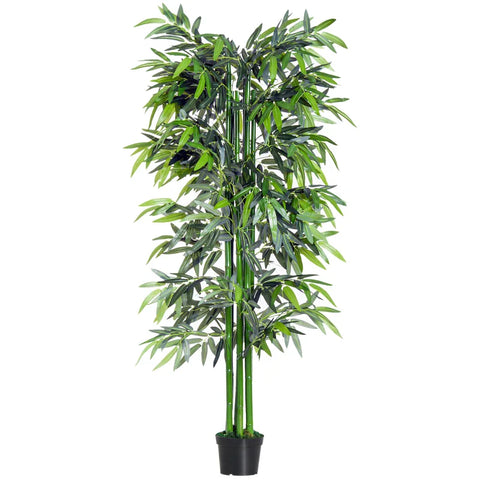 Rootz Artificial Plant - Artificial Bamboo - Artificial Bamboo Tree Plant - Home - Office - Green + Black - 20cm x 20cm x 180cm