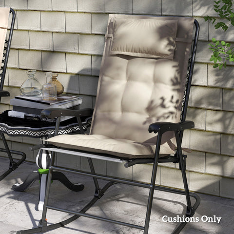 Rootz 2 Piece Sun Lounger Cushion Set - Garden Lounger Pads - Upholstered Cushions - Water-Repellent - Soft Cotton Comfort - 50x116x5 cm, Brown