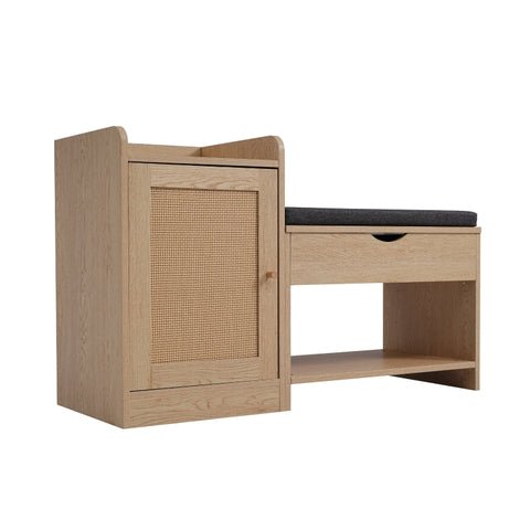 Rootz Shoe Bench Shoe Rack - Footwear Organizer - Storage Solution - Comfortable Seat - 100L x 38W x 62.5H cm