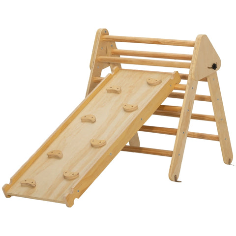 Rootz Climbing Frame Set - Climbing Toy - Triangular Ladder - Smooth Pine Plywood - Foldable Design - 147L x 64.5W x 63H cm