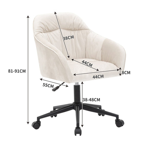 Rootz Swivel Office Chair - Rotating Chair - Adjustable Desk Chair - Maximum Comfort - 44cm x 55cm x 81-91cm