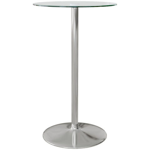 Rootz Bar Table - Table For 2 People - Modern Design - Round Table - Powder-coated Steel - Silver - 60 x 60 x 102 cm