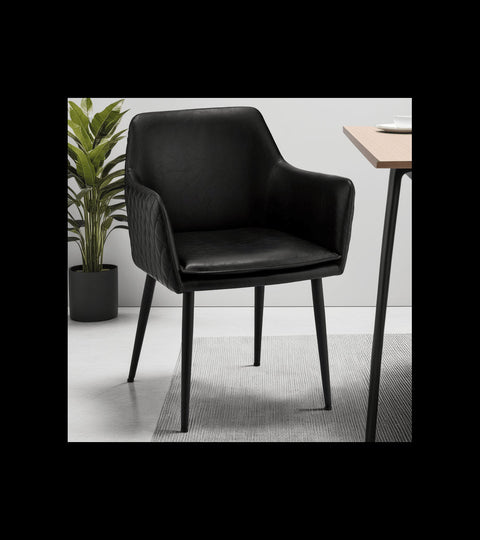 Rootz Dining Chair - Modern Chair - Comfortable Seating - Foam Padded, Durable Metal Frame, Easy-Clean Faux Leather - 62cm x 57cm x 84cm