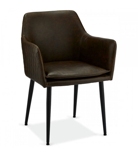 Rootz Dining Chair - Modern Dining Chair - Comfortable Seating - Faux Leather Upholstery - Durable Metal Legs - Easy Maintenance - 62cm x 57cm x 84cm