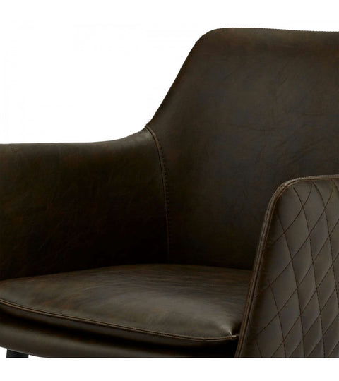 Rootz Dining Chair - Modern Dining Chair - Comfortable Seating - Faux Leather Upholstery - Durable Metal Legs - Easy Maintenance - 62cm x 57cm x 84cm