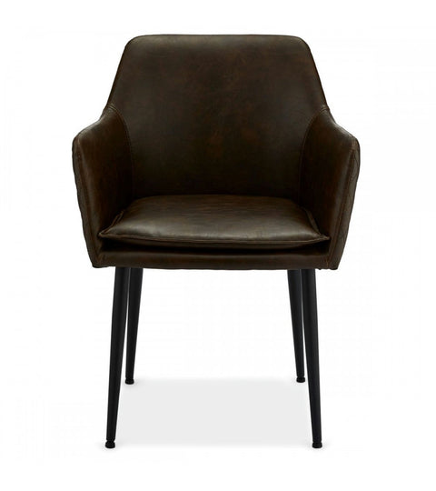 Rootz Dining Chair - Modern Dining Chair - Comfortable Seating - Faux Leather Upholstery - Durable Metal Legs - Easy Maintenance - 62cm x 57cm x 84cm