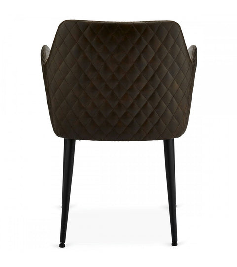 Rootz Dining Chair - Modern Dining Chair - Comfortable Seating - Faux Leather Upholstery - Durable Metal Legs - Easy Maintenance - 62cm x 57cm x 84cm