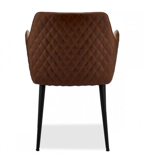 Rootz Dining Chair - Modern Dining Chair - Comfortable Seating - Faux Leather - Durable Metal Legs - Easy to Clean - 62cm x 57cm x 84cm