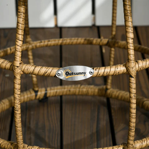 Rootz 3 Piece Weather Resistant Bistro Set - 1 Side Table - 2 Chairs - Sand + Dark Grey - 62cm x 65cm x 78cm