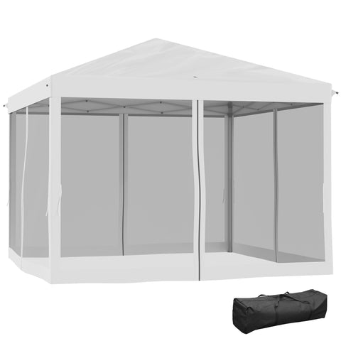 Rootz Folding Pavilion Tent - Folding Tent - Garden Pavilion - Water-Repellent Roof - 2.96m x 2.96m x 2.65m