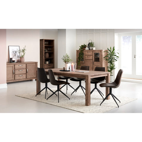 Rootz Sideboard - Storage Cabinet - Buffet Table - Solid Acacia Wood & MDF - Ample Storage, Durable, Stylish Design - 180cm x 45cm x 85cm