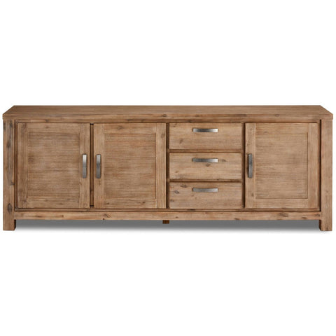 Rootz Sideboard - Storage Cabinet - Buffet Table - Solid Acacia Wood and MDF - Extensive Storage, Durable, Elegant Design - 230cm x 45cm x 85cm