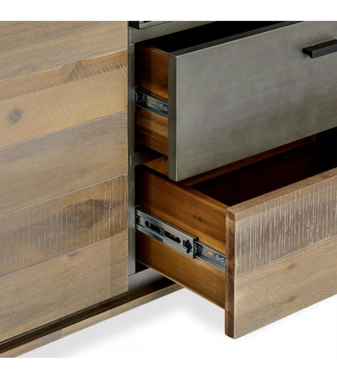 Rootz Acacia Wood Sideboard - Storage Cabinet - Buffet Table - Durable Construction - Ample Storage - Secure Locking - 160cm x 42cm x 79cm