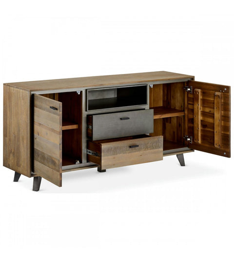 Rootz Acacia Wood Sideboard - Storage Cabinet - Buffet Table - Durable Construction - Ample Storage - Secure Locking - 160cm x 42cm x 79cm