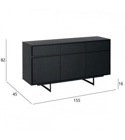 Rootz Sideboard - Storage Cabinet - Buffet Table - Enhanced Storage Solutions - Soft Closing System - Durable Construction - 155cm x 45cm x 85cm