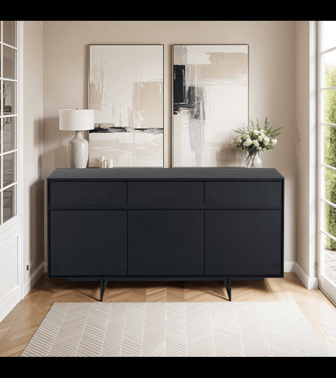 Rootz Sideboard - Storage Cabinet - Buffet Table - Enhanced Storage Solutions - Soft Closing System - Durable Construction - 155cm x 45cm x 85cm