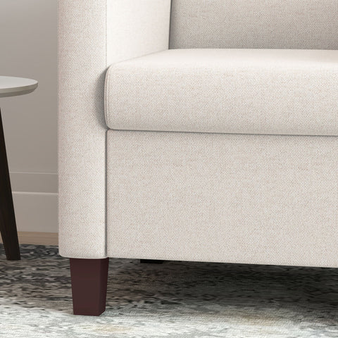 Rootz Upholstery Armchair - Linen Look Chair - Wooden Frame Chair - Comfortable Seating - 71cm x 87cm