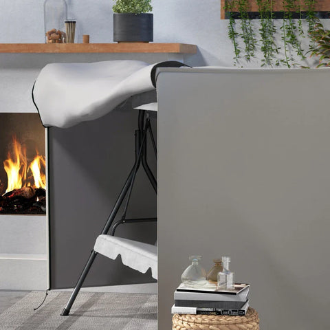 Rootz Tuinmeubelhoes - Buitenmeubels - Weerbestendig - Tuinschommel - Tex-Lock Systeem - Scheurvast - Oxford Polyester - Grijs - 205x124x164 cm