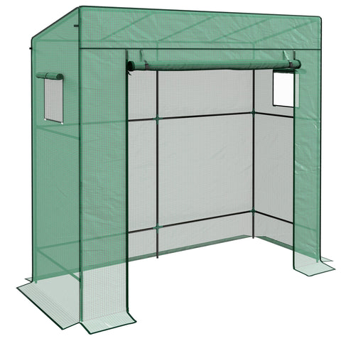Rootz Wall-Mounted Garden Greenhouse - Plant Shelter - Grow House - Extends Growing Season - 196L x 77W x 197/178H cm