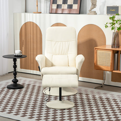 Rootz Massage Chair with Footstool - Ergonomic Recliner - Relaxation Seat - 10 Vibration Points - 76cm x 81cm x 105cm